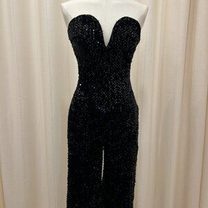 HYFVE - Sequined Velvet Strapless Jumpsuit